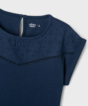 Tee-shirt manches courtes avec détails brodés fille vue2 - GEMO 4G FILLE - GEMO