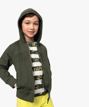 Sweat garçon à capuche avec inscription en relief vue1 - GEMO (ENFANT) - GEMO