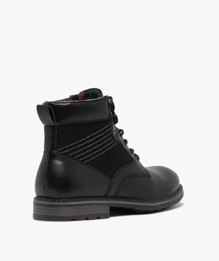 Boots bi-matières fermeture lacets homme  vue4 - URBAN STEPS - GEMO