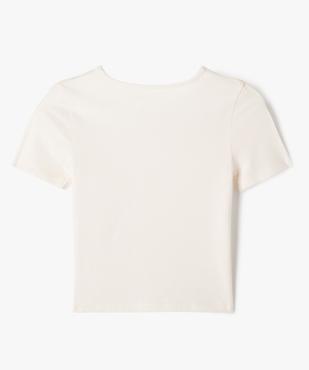 Tee-shirt à manches courtes avec ouverture sur l’épaule fille vue3 - GEMO 4G FILLE - GEMO