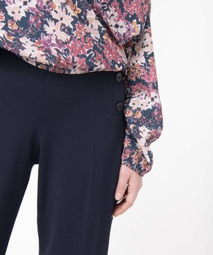 Pantalon femme coupe ample avec boutons sur les hanches vue2 - GEMO(FEMME PAP) - GEMO