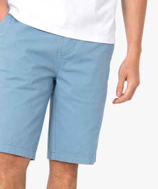Bermuda homme coupe chino en toile de coton stretch unie vue2 - GEMO (HOMME) - GEMO