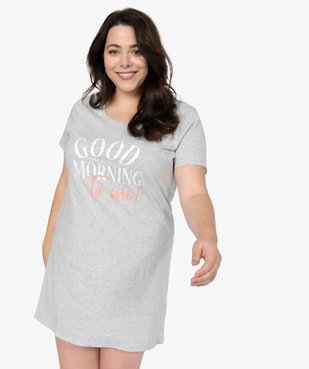 Chemise de nuit femme à manches courtes avec motif vue1 - GEMO(HOMWR FEM) - GEMO