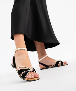 Sandales plates avec brides bicolores femme - Valentina Baldano vue1 - VALENTINA BALDA - GEMO