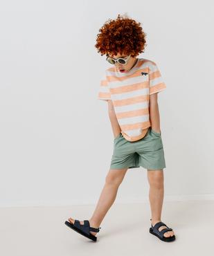 T-shirt rayé à manches courtes garçon vue8 - GEMO (ENFANT) - GEMO