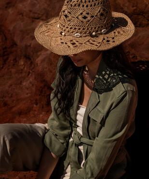 Chapeau capeline en paille de papier tressé femme vue4 - GEMO (ACCESS) - GEMO
