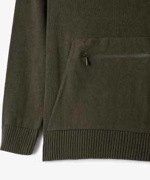 Pull garçon en maille fine avec col châle et poche zippée vue3 - GEMO (ENFANT) - GEMO