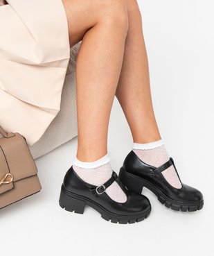 Derbies femme unis à boucle et à semelle crantée vue1 - GEMO(URBAIN) - GEMO