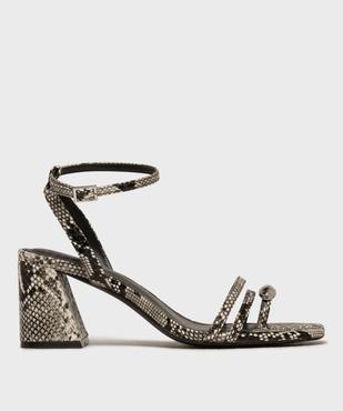 Sandales à talon trapèze et brides bijou femme - Follow Me vue1 - FOLLOW ME - GEMO