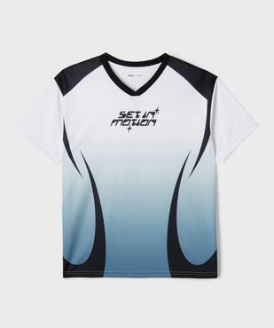 Tee-shirt de sport à manches courtes et col V garçon vue1 - GEMO (JUNIOR) - GEMO