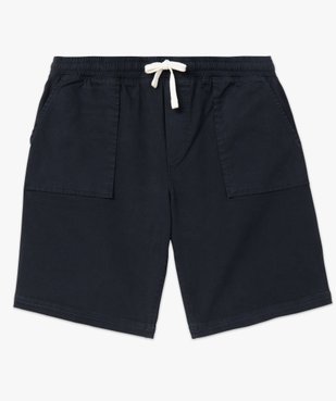 Bermuda en toile uni avec ceinture ajustable homme vue4 - GEMO 4G HOMME - GEMO