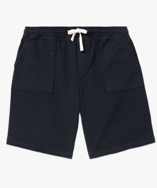 Bermuda en toile uni avec ceinture ajustable homme vue4 - GEMO 4G HOMME - GEMO