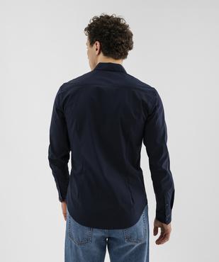 Chemise unie coupe slim en coton stretch homme vue11 - GEMO 4G HOMME - GEMO