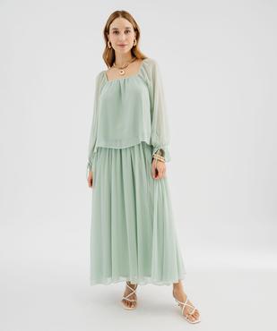 Blouse manches longues en voile femme vue5 - GEMO 4G FEMME - GEMO