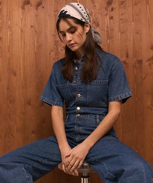 Combinaison pantalon à haut chemise manches courtes femme - LuluCastagnette vue2 - LULUCASTAGNETTE - GEMO