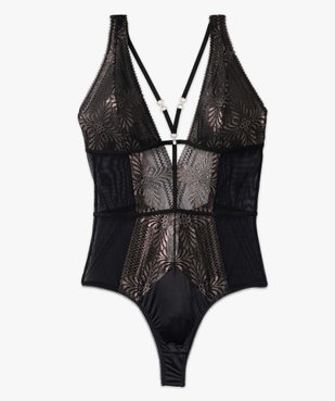 Body femme en dentelle scintillante et tulle vue4 - GEMO(HOMWR FEM) - GEMO