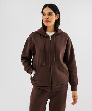 Sweat zippée à capuche en molleton femme vue2 - GEMO 4G FEMME - GEMO
