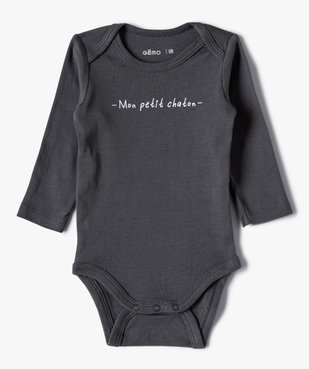 Body bébé manches longues avec inscriptions (lot de 3) vue4 - GEMO(BB COUCHE) - GEMO