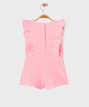 Combishort en maille nid d’abeille bébé fille vue3 - GEMO(BEBE DEBT) - GEMO