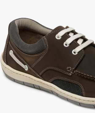 Chaussures bateau homme à lacets dessus cuir – Terre de Marins vue6 - TERRE DE MARINS - GEMO