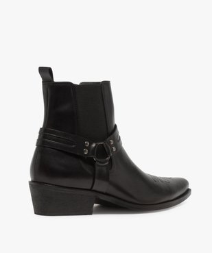 Boots homme unis zippés style santiags vue4 - GEMO(URBAIN) - GEMO