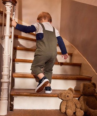 Salopette bébé garçon en denim coloré— LuluCastagnette vue6 - LULUCASTAGNETTE - GEMO