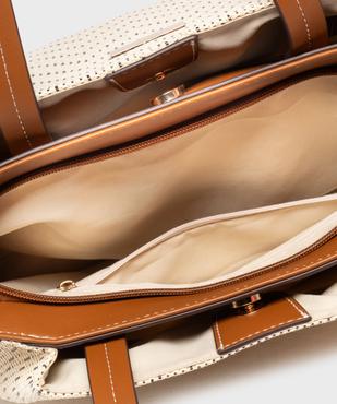 Sac à main tissé grand format femme vue3 - GEMO (ACCESS) - GEMO