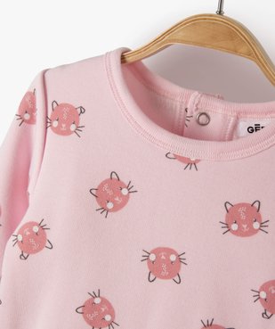 Pyjama bébé fille 2 pièces imprimé chats vue2 - GEMO(BB COUCHE) - GEMO