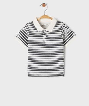 Polo manches courtes en maille fantaisie bébé garçon vue1 - GEMO(BEBE DEBT) - GEMO