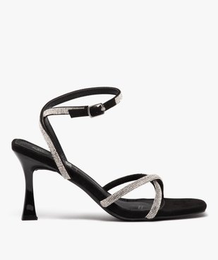 Sandales femme unies avec brides à strass et à bout carré - Gemo x MCG vue1 - GEMO(URBAIN) - GEMO