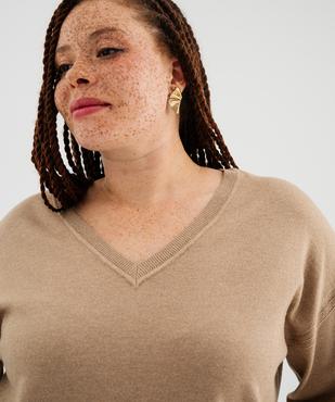 Pull fin pailleté à col V femme grande taille vue2 - GEMO (G TAILLE) - GEMO