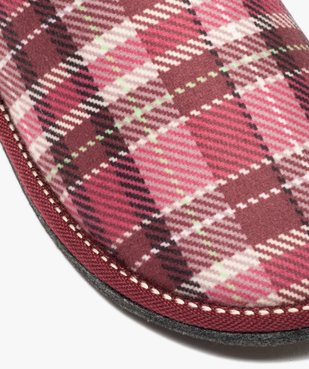 Chaussons femme mules plates douillettes à carreaux vue6 - GEMO(HOMWR FEM) - GEMO