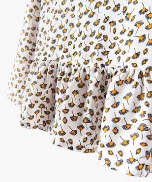 Blouse fille à manches longues imprimée avec basque vue3 - GEMO (ENFANT) - GEMO