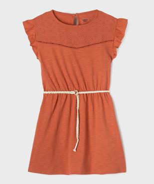 Robe fille en maille avec buste brodé et manches à volants vue11 - GEMO 4G FILLE - GEMO
