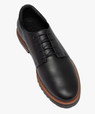 Derbies homme unis dessus cuir - Tanéo vue6 - TANEO - GEMO