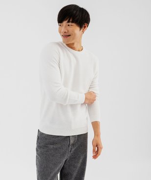 Pull en maille fantaisie en coton homme vue1 - GEMO (HOMME) - GEMO