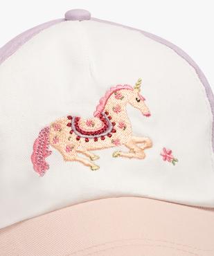 Casquette tricolore avec licorne brodée bébé fille vue3 - GEMO 4G FILLE - GEMO
