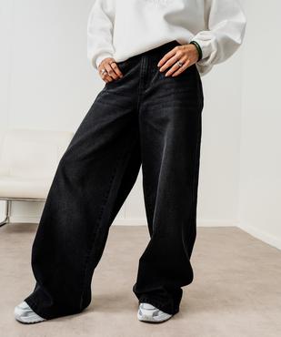 Jean wide leg en denim 100% coton fille vue1 - GEMO 4G FILLE - GEMO