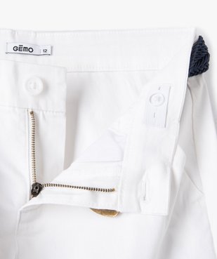 Bermuda garçon coupe chino avec ceinture tressée vue3 - GEMO (JUNIOR) - GEMO