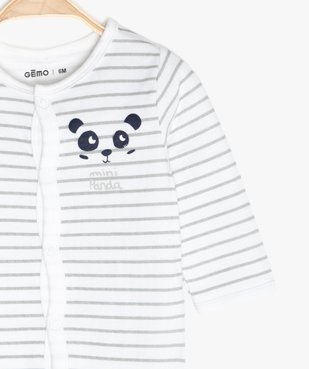 Pyjama bébé garçon à rayures avec motif panda vue2 - GEMO C4G BEBE - GEMO