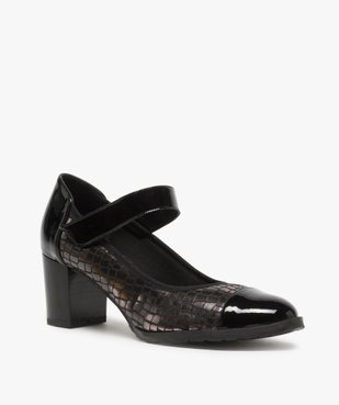 Escarpins femme confort à bride scratch et détails vernis vue2 - Nikesneakers(URBAIN) - Nikesneakers
