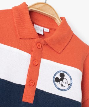 Polo bébé garçon tricolore avec motif Mickey - Disney vue2 - DISNEY DTR - GEMO