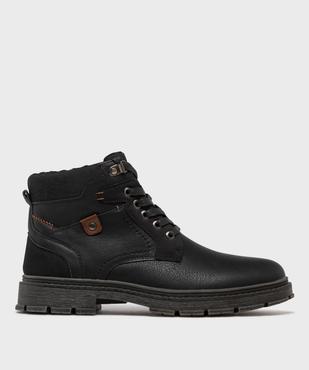 Boots fourrées à lacets, zip et épaisse semelle crantée homme vue2 - MARIO BALDANO - GEMO