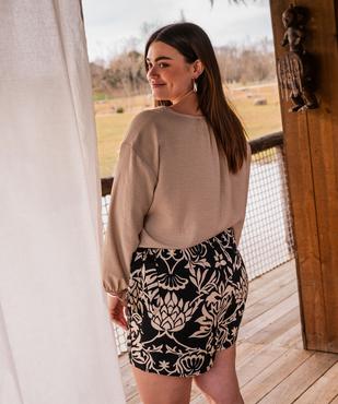 Jupe short en viscose à motifs fleuris femme grande taille vue2 - GEMO 4G GT - GEMO