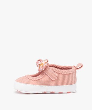 Chaussons de naissance bébé fille style babies en velours côtelé - LuluCastagnette vue3 - LULUCASTAGNETTE - GEMO