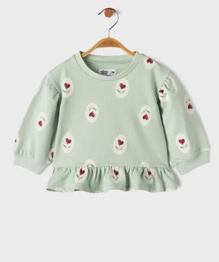 Sweat imprimé à volants bébé fille vue1 - GEMO 4G BEBE - GEMO