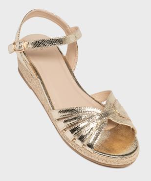 Sandales à talon compensé en corde et tige brillante femme vue5 - VALENTINA BALDA - GEMO