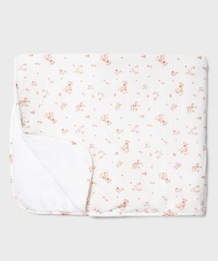 Couverture bébé à motifs fleuris et doublure velours vue1 - GEMO (ACCESS) - GEMO