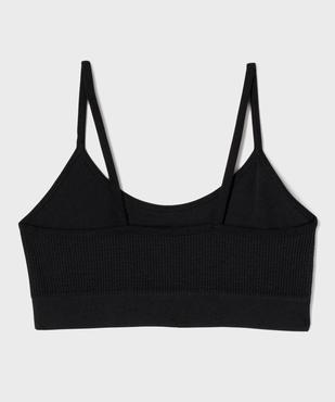 Brassière à fines bretelles en maille côtelée fille vue3 - GEMO 4G FILLE - GEMO