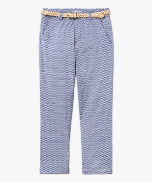 Pantalon chino imprimé en maille extensible avec ceinture femme vue4 - GEMO 4G FEMME - GEMO